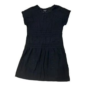 A.P.C. Black Mini Eyelet Detail Dress XS